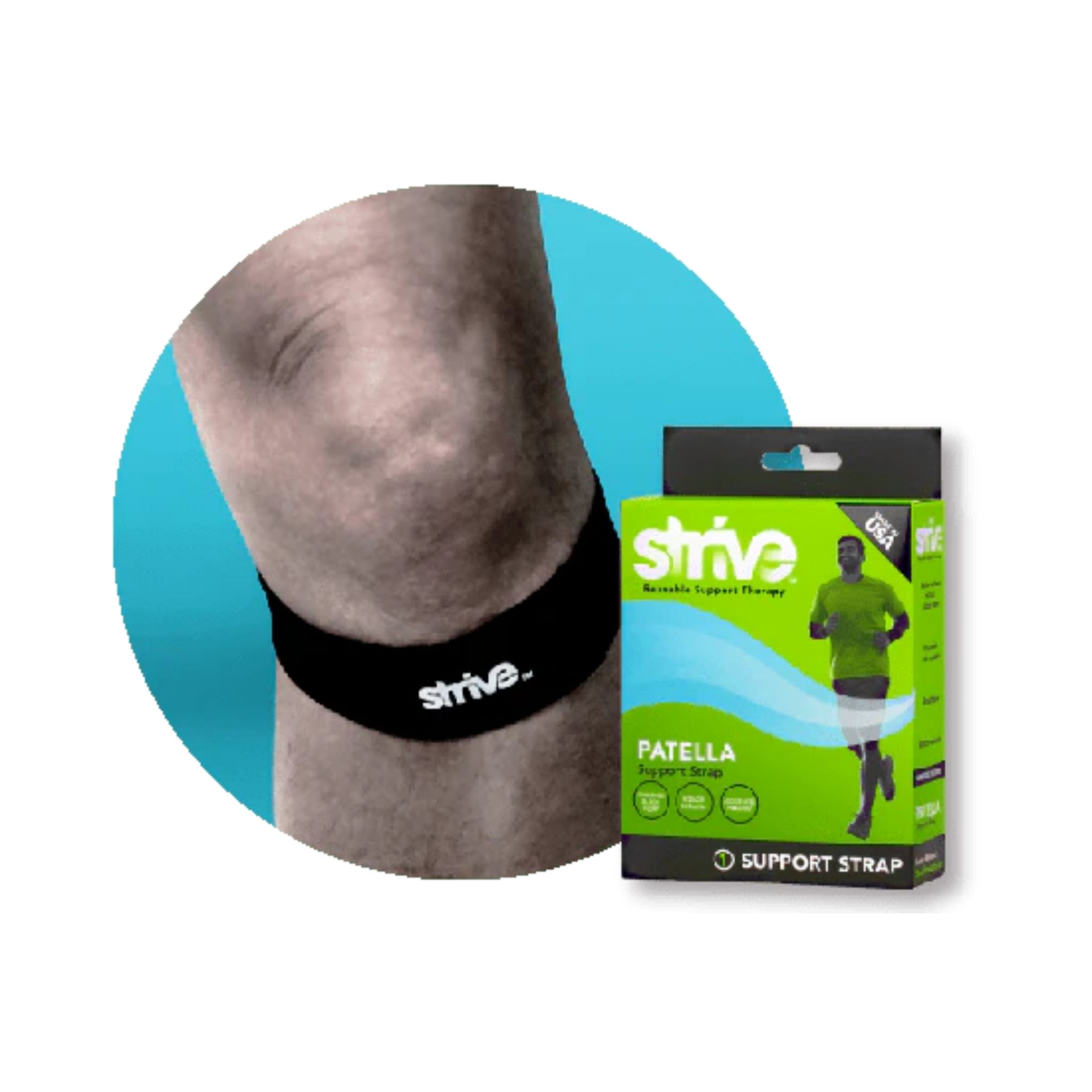 Strive Patella Support Strap And Brace, Joint Pain Relief And Muscle Recovery, Made In The USA