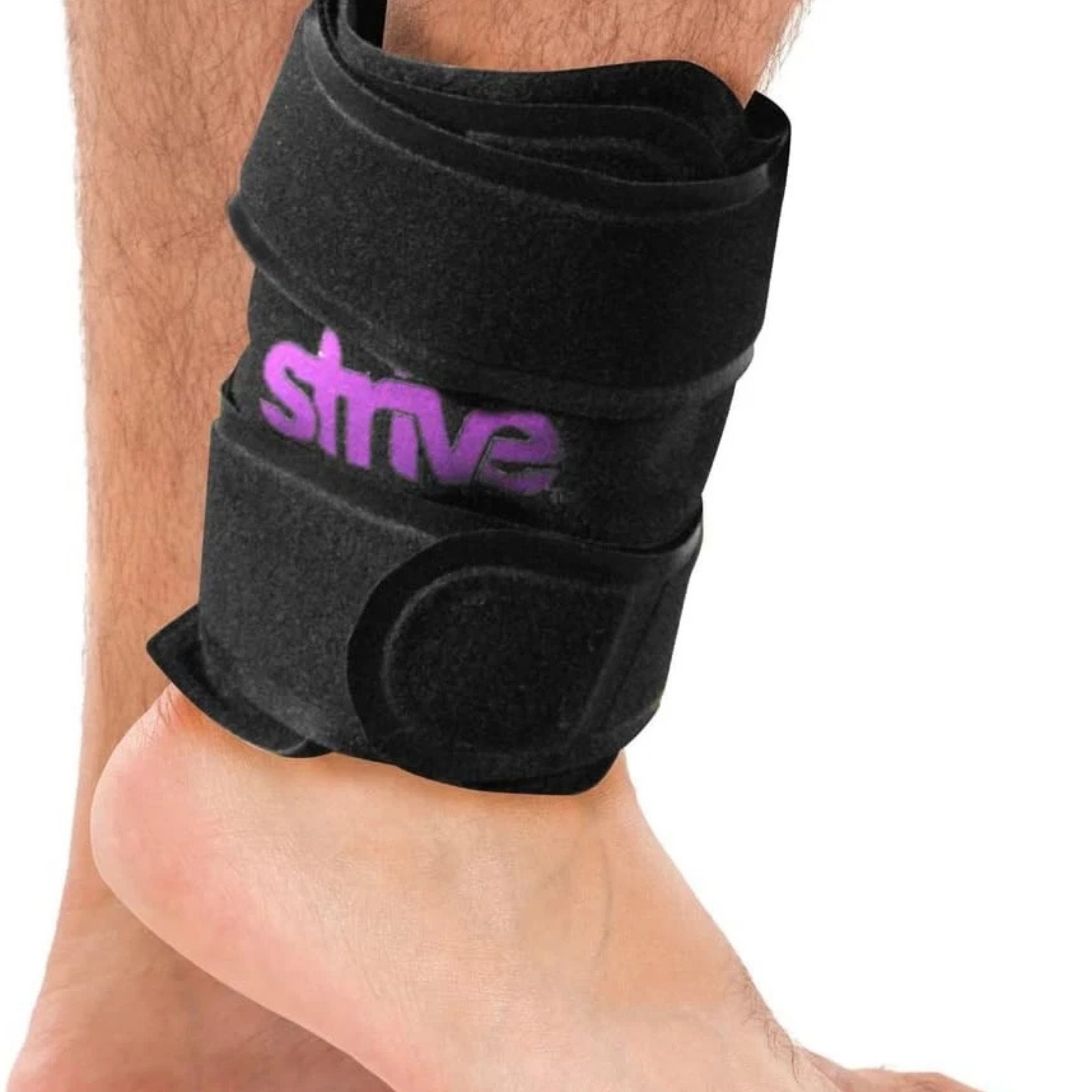 Strive Reusable Hot/Cold Therapy Ankle Compression Wrap Black One Size