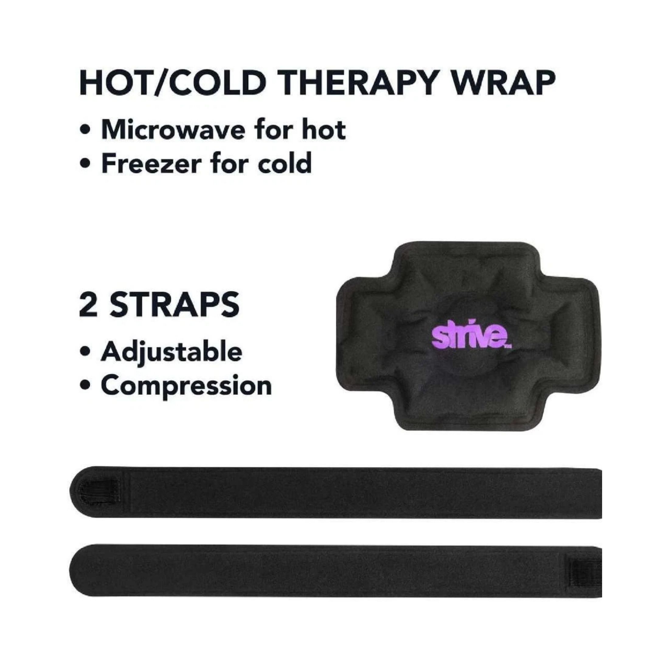 Strive Reusable Hot/Cold Therapy Ankle Compression Wrap Black One Size