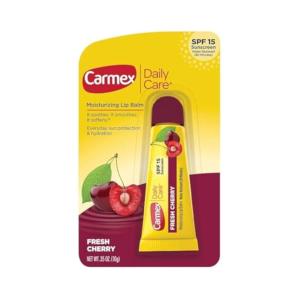 Carmex Daily Care SPF 15 Sunscreen Moisturizing Fresh Cherry Lip Balm 0.15 Oz
