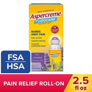 Aspercreme Max Strength Pain Relief Liquid, With 4% Lidocaine, Lavender Essential Oil, 2.5 Fl Oz (73 Ml)