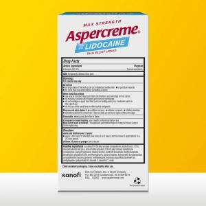 Aspercreme Max Strength Pain Relief Liquid, With 4% Lidocaine, Lavender Essential Oil, 2.5 Fl Oz (73 Ml)
