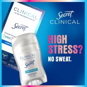 Secret Clinical Strength Invisible Solid Antiperspirant & Deodorant For Women - Stress Response - 1.6oz