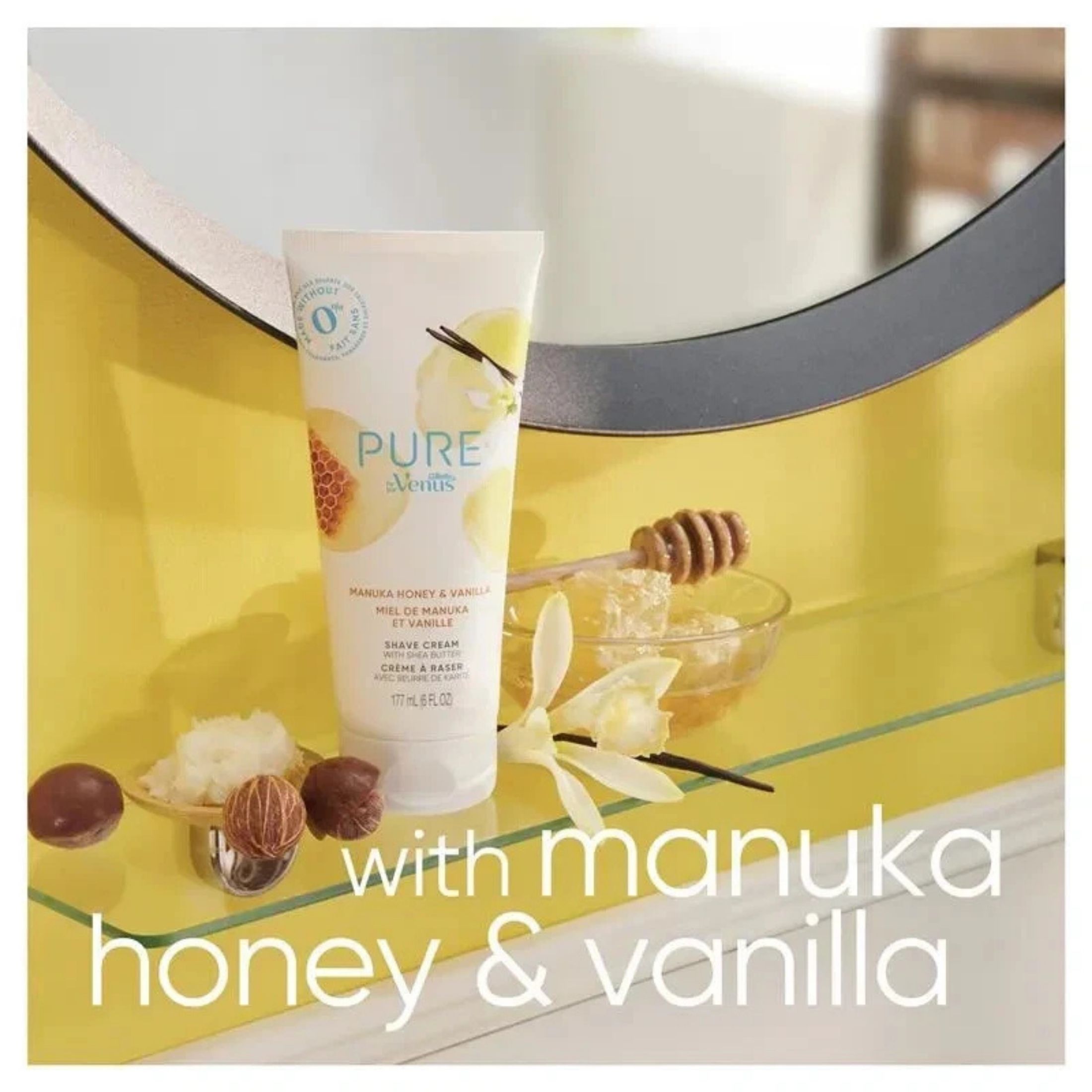 Gillette Venus Pure Shave Cream With Shea Butter Manuka Honey & Vanilla - 6oz