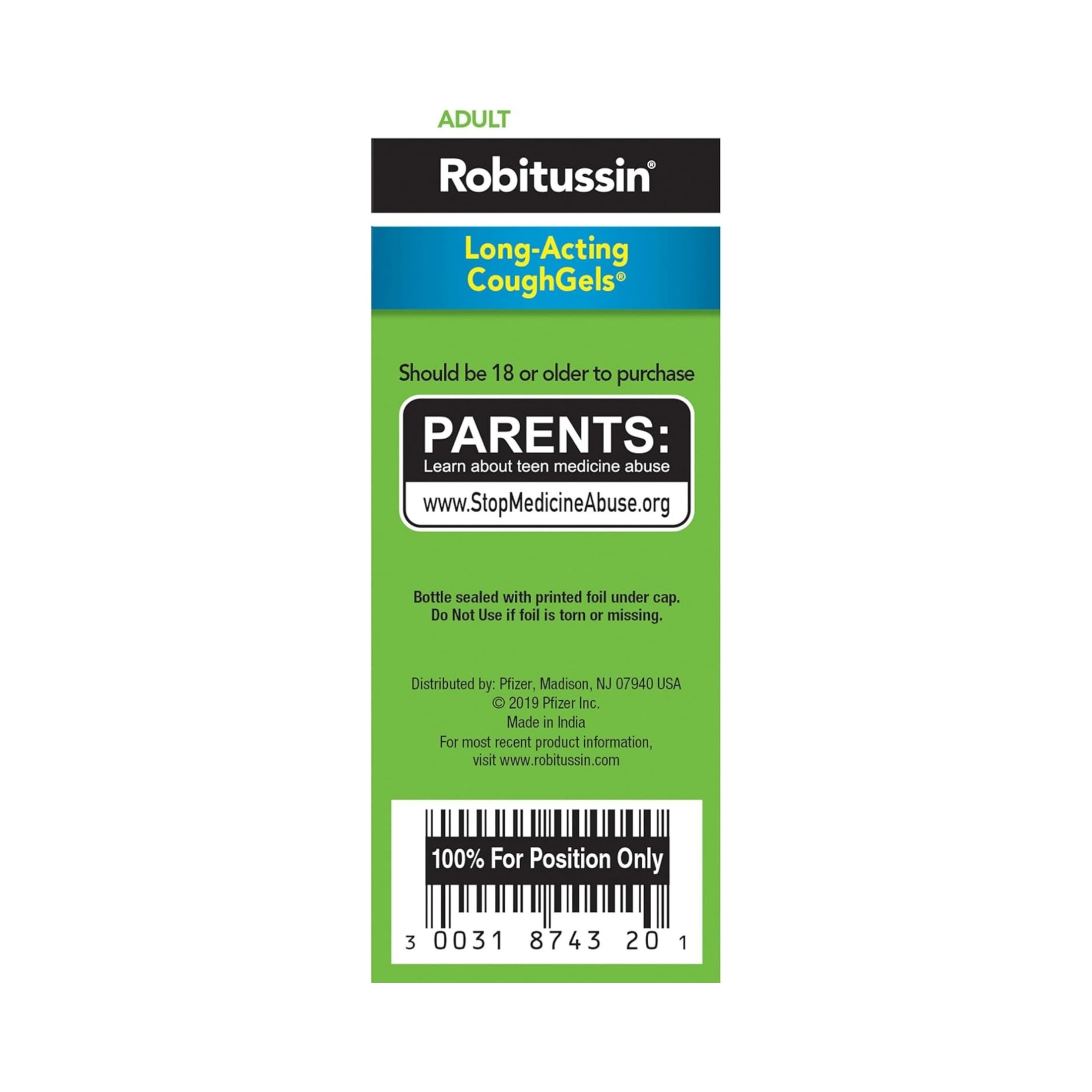 Robitussin Adult Long Acting Cough Gels