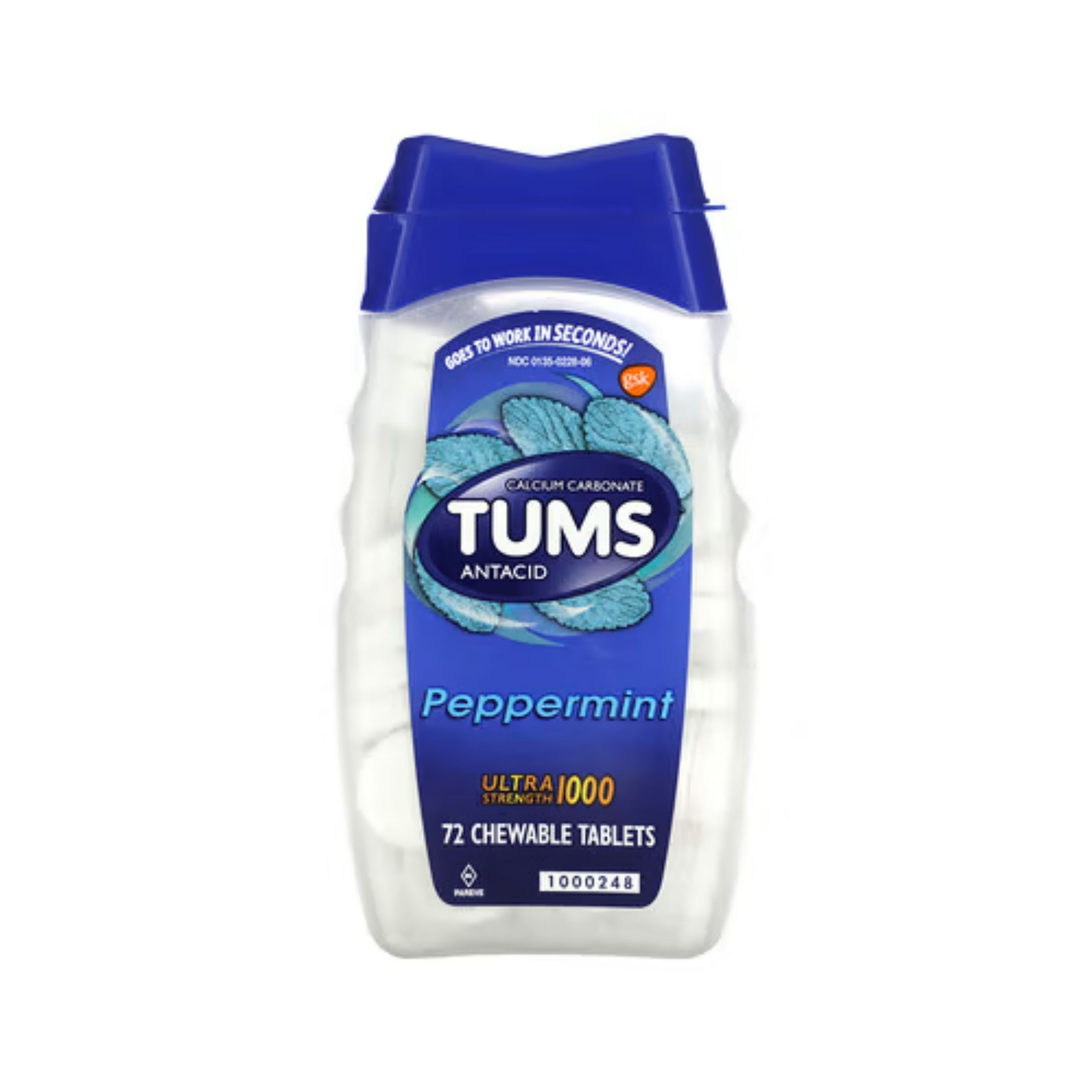Tums Chewable Antacid Tablets For Ultra Strength Heartburn Relief, Peppermint