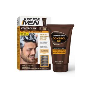 Just For Men Control GX Grey Reducing 2 In 1 Shampoo And Conditioner, 4 Fl Oz