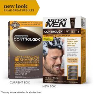 Just For Men Control GX Grey Reducing 2 In 1 Shampoo And Conditioner, 4 Fl Oz