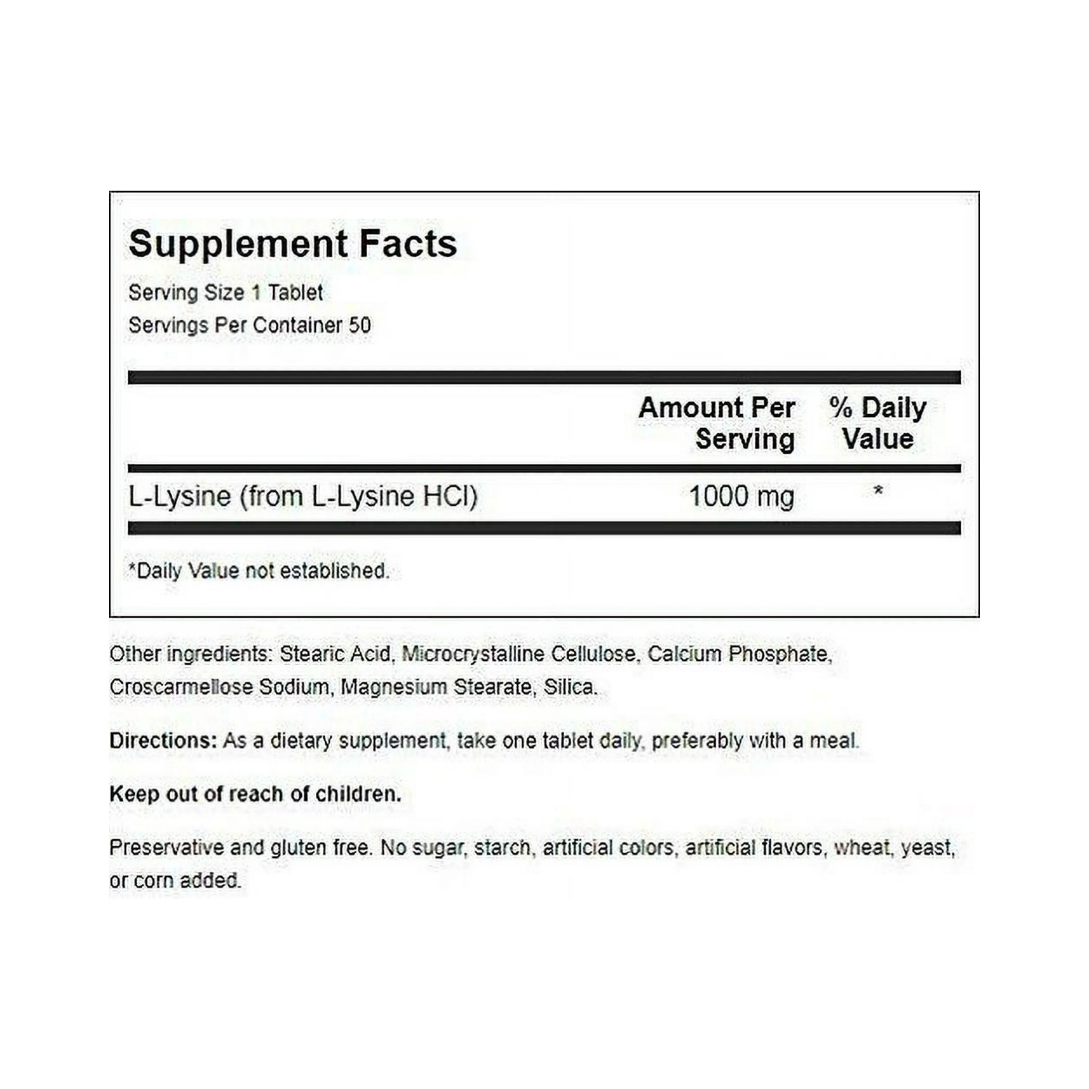 Nature's Blend Lysine, 1000 Mg, 50 Tabs