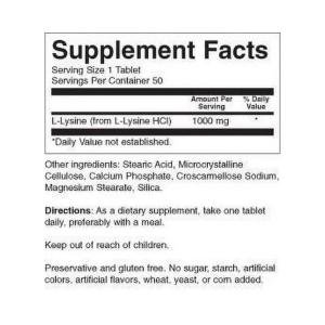 Nature's Blend Lysine, 1000 Mg, 50 Tabs