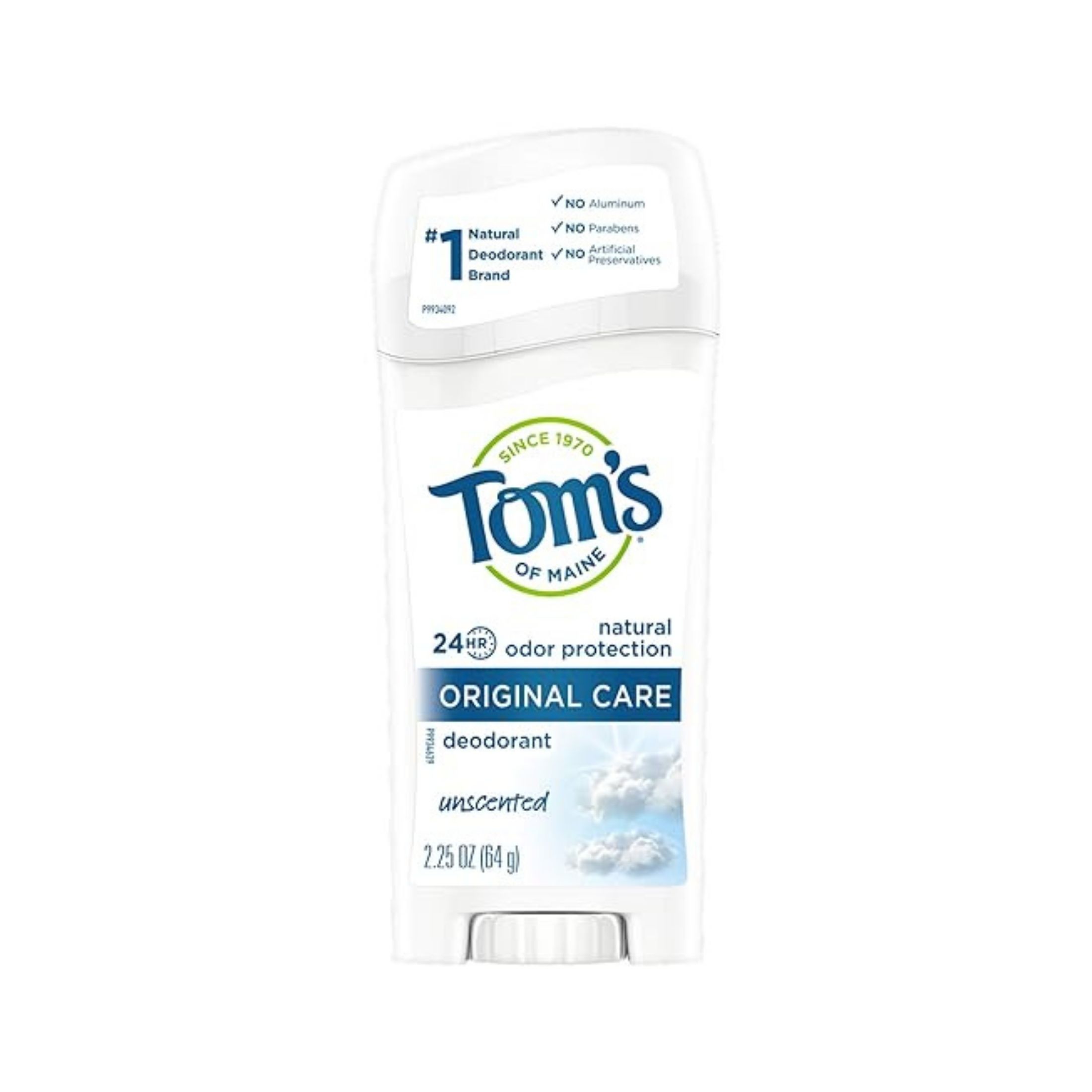 Tom's of Maine Original Care Natural Deodorant Stick Unscented - 2.25 Oz
