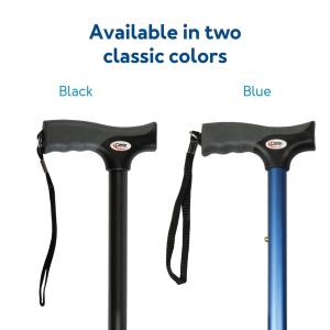 Carex Soft Grip Folding Cane, Black