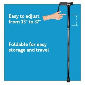 Carex Soft Grip Folding Cane, Black