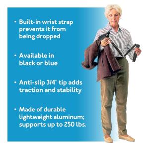 Carex Soft Grip Folding Cane, Black