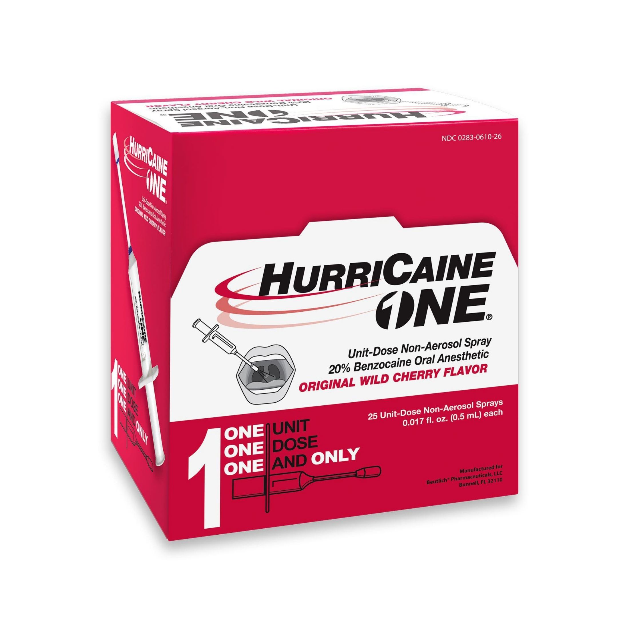 HurriCaine 20 % Benzocaine Oral Anesthetic Wild Chery Spry-2x0.5 Ml