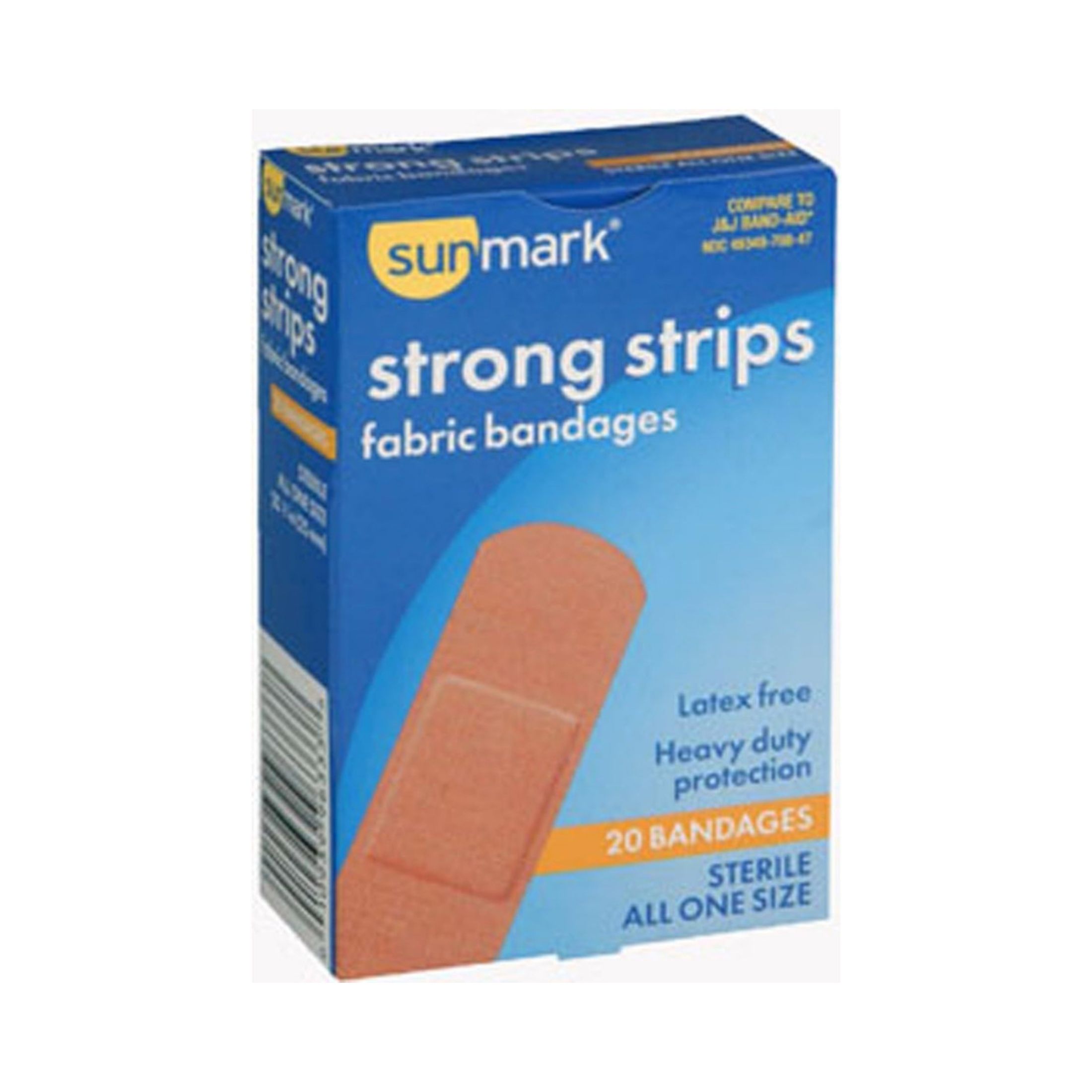 Sunmark Sturdy Strip Fabric Bandages All One Size