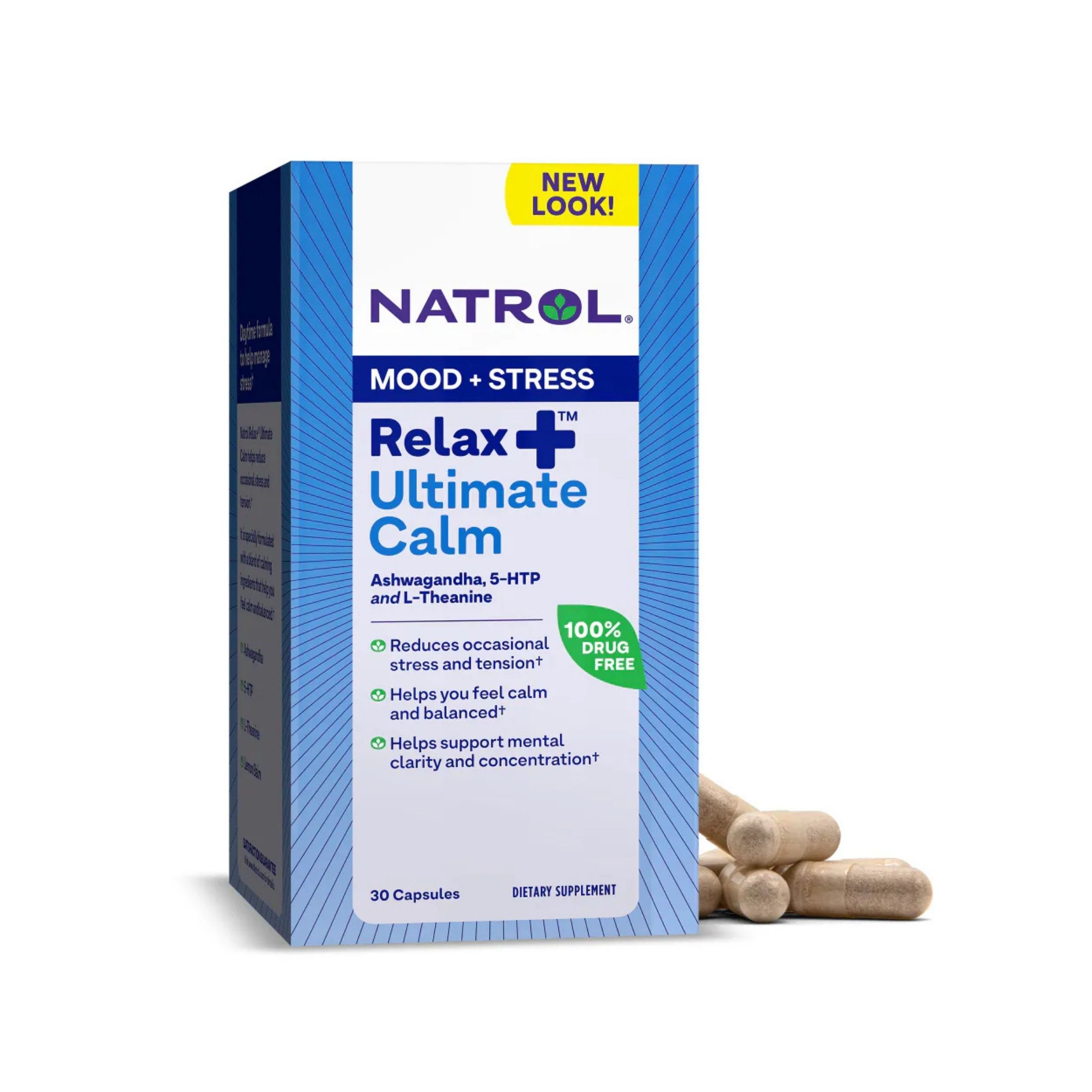 Natrol Relax+ Ultimate Calm Mood & Stress Capsules - 30ct