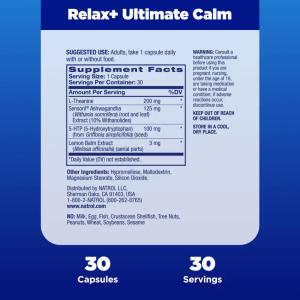 Natrol Relax+ Ultimate Calm Mood & Stress Capsules - 30ct