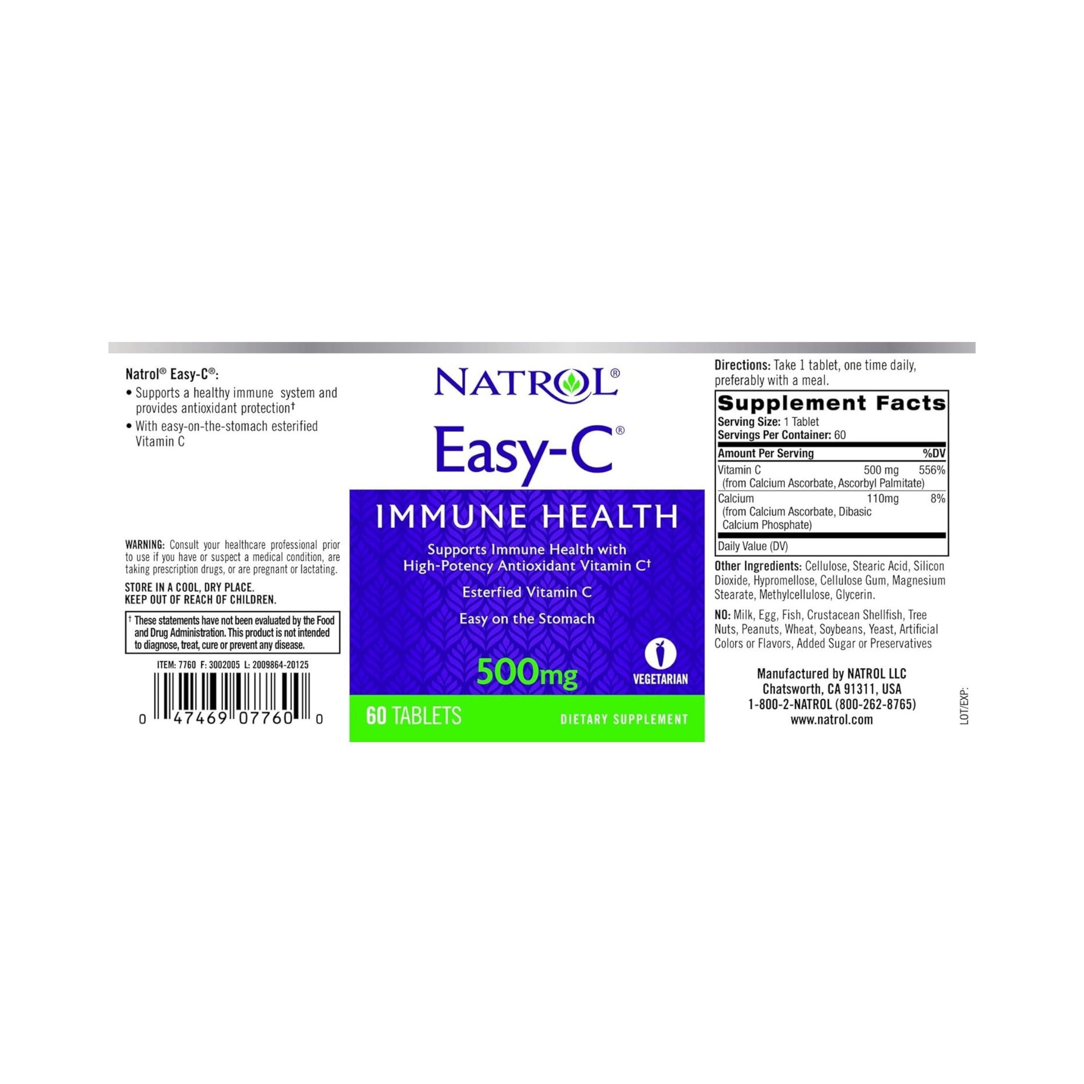 Natrol Easy-C 500 Mg, Immune Health, Tablets