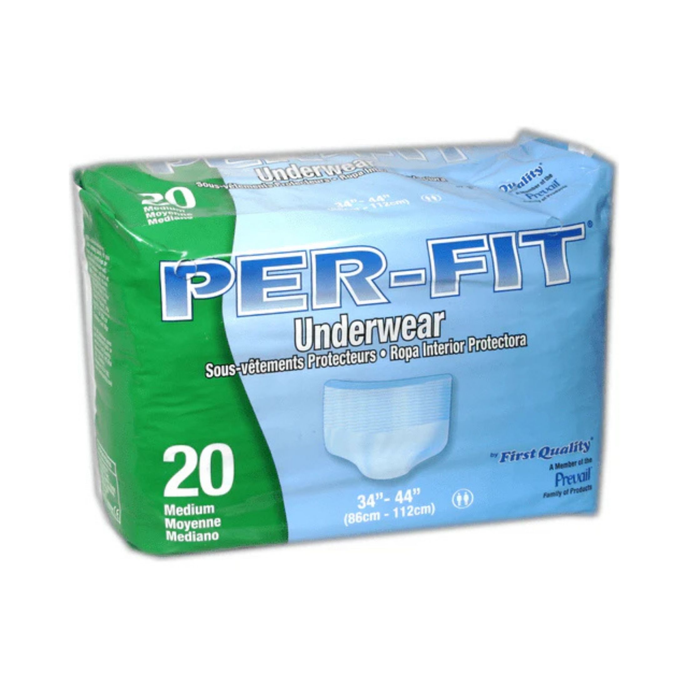 First Quality Prevail Per-Fit Protective Underwear Medium 32"-44" (case 4x20)