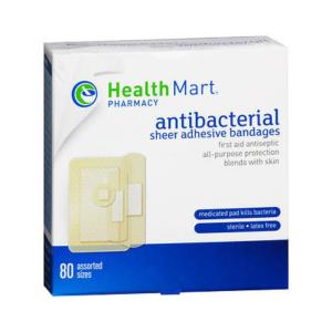 Health Mart Antibacterial Sheer Adhesive Bandages Assorted Sizes