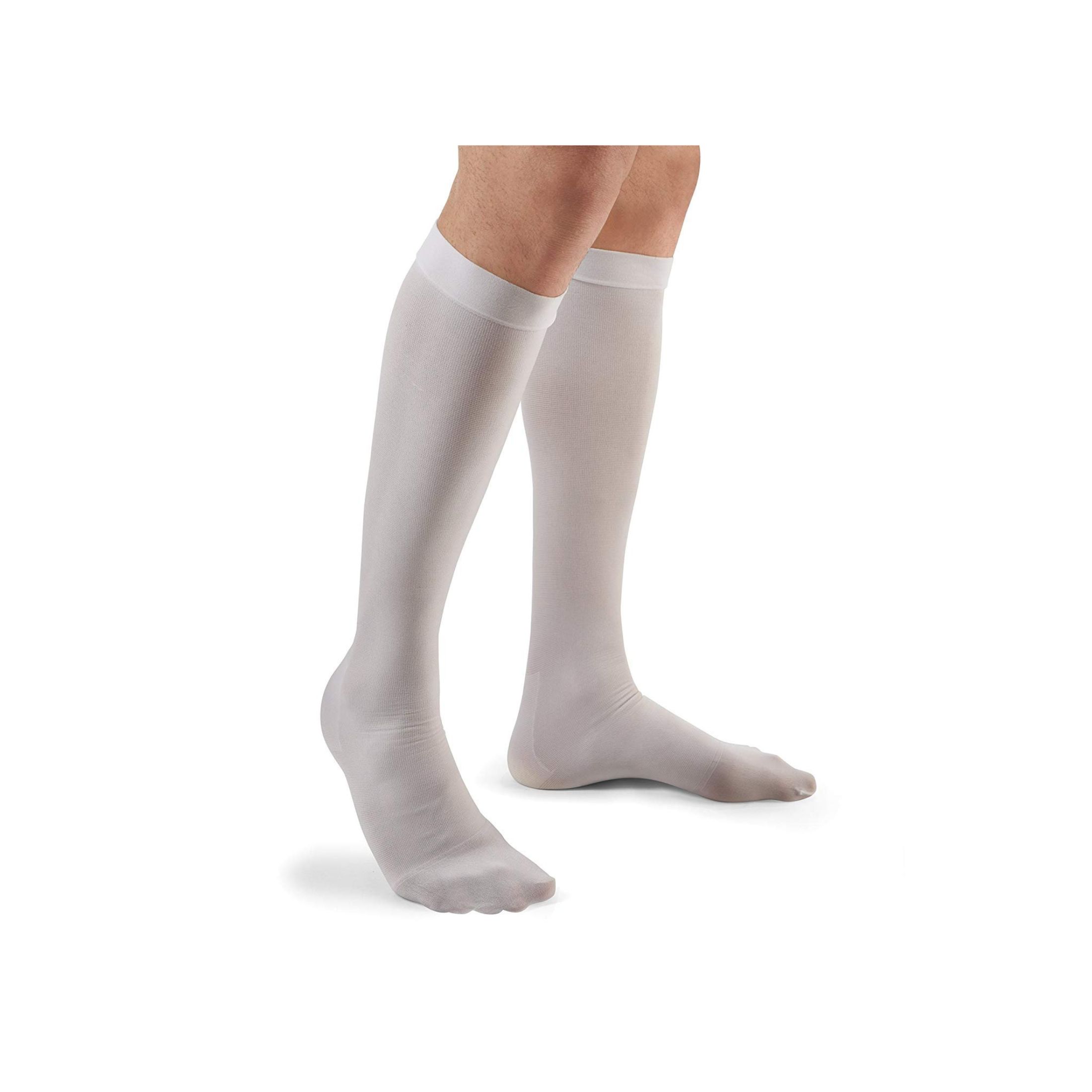 Futuro Anti-Embolism Stockings Knee Length Closed Toe Medium Regular White