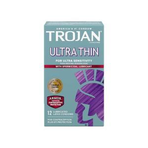 Trojan Condom Sensitivity Ultra Thin Spermicidal Lubricated Condoms