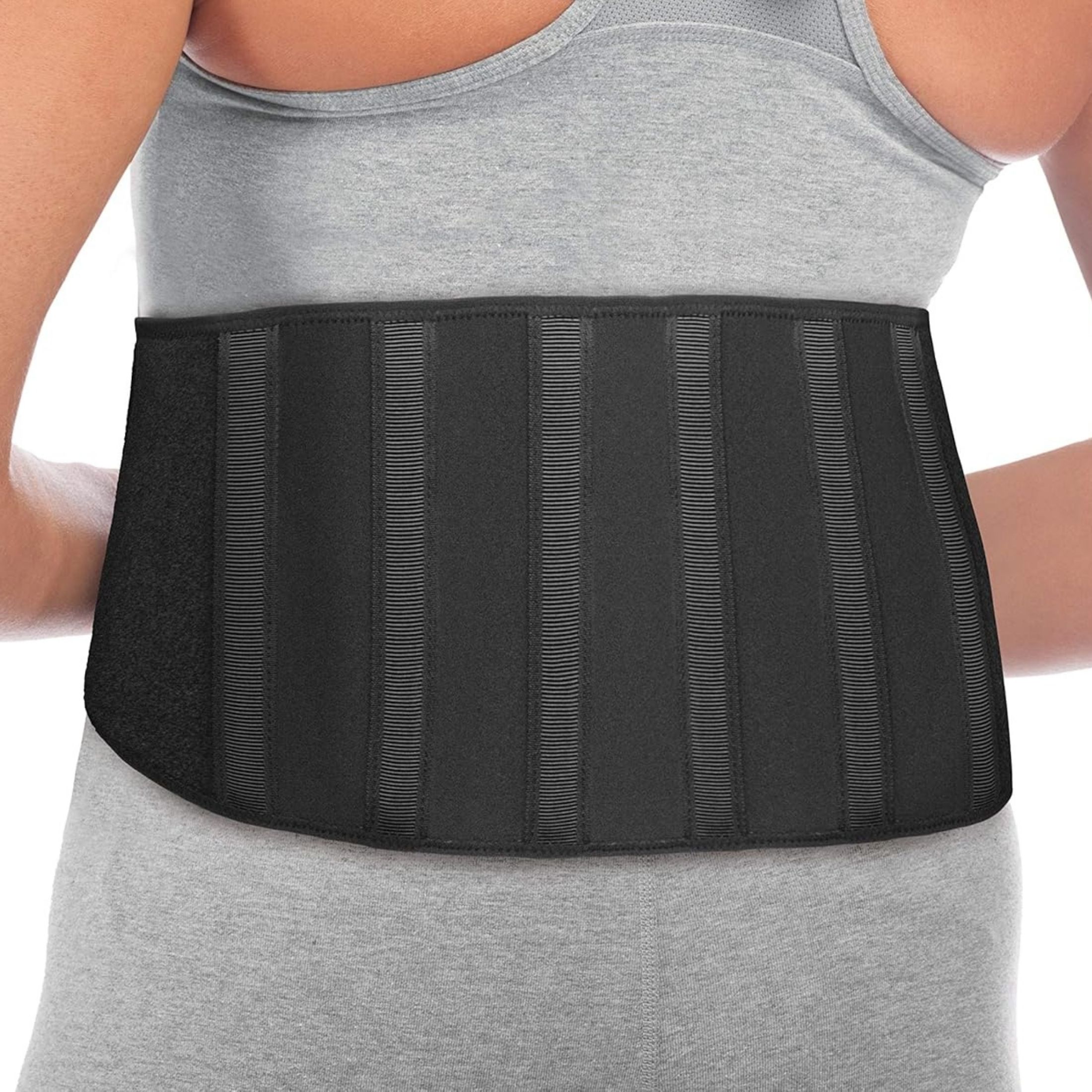 MUELLER Sports Medicine Adjustable Back Brace For Men And Women, Relief For Upper And Lower Back Pain, Sciatica, And Scoliosis, Black, One Size Fits Most, 1 Count