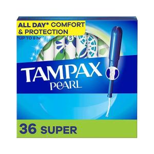 Tampax Pearl Tampons Super Absorbency With Leak Guard Braid, Unscented
