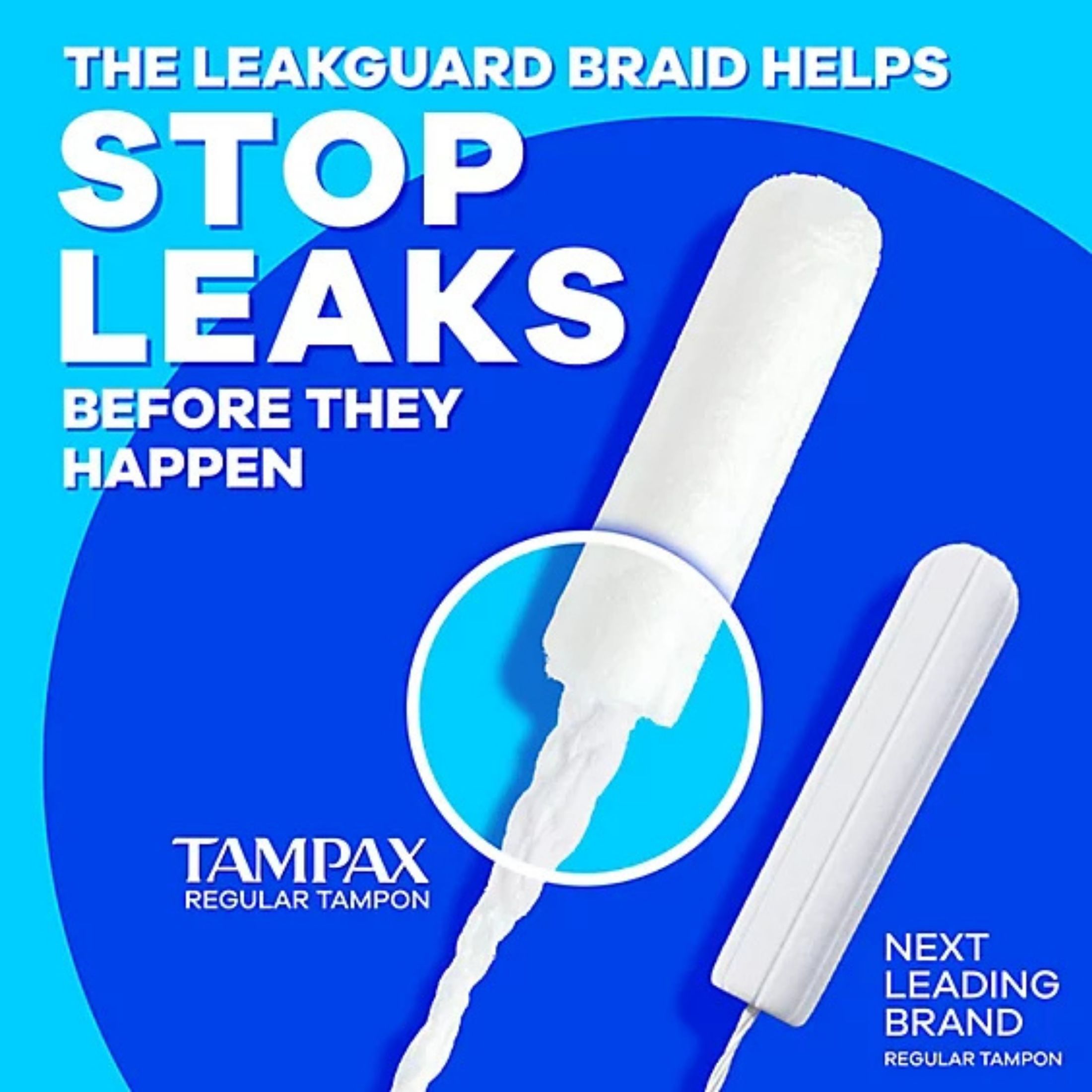 Tampax Pearl Tampons Super Absorbency With Leak Guard Braid, Unscented