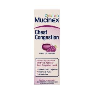 Children's Mucinex Child Expectorant Chest Congestion Liquid Grape Flavor 4 OZ