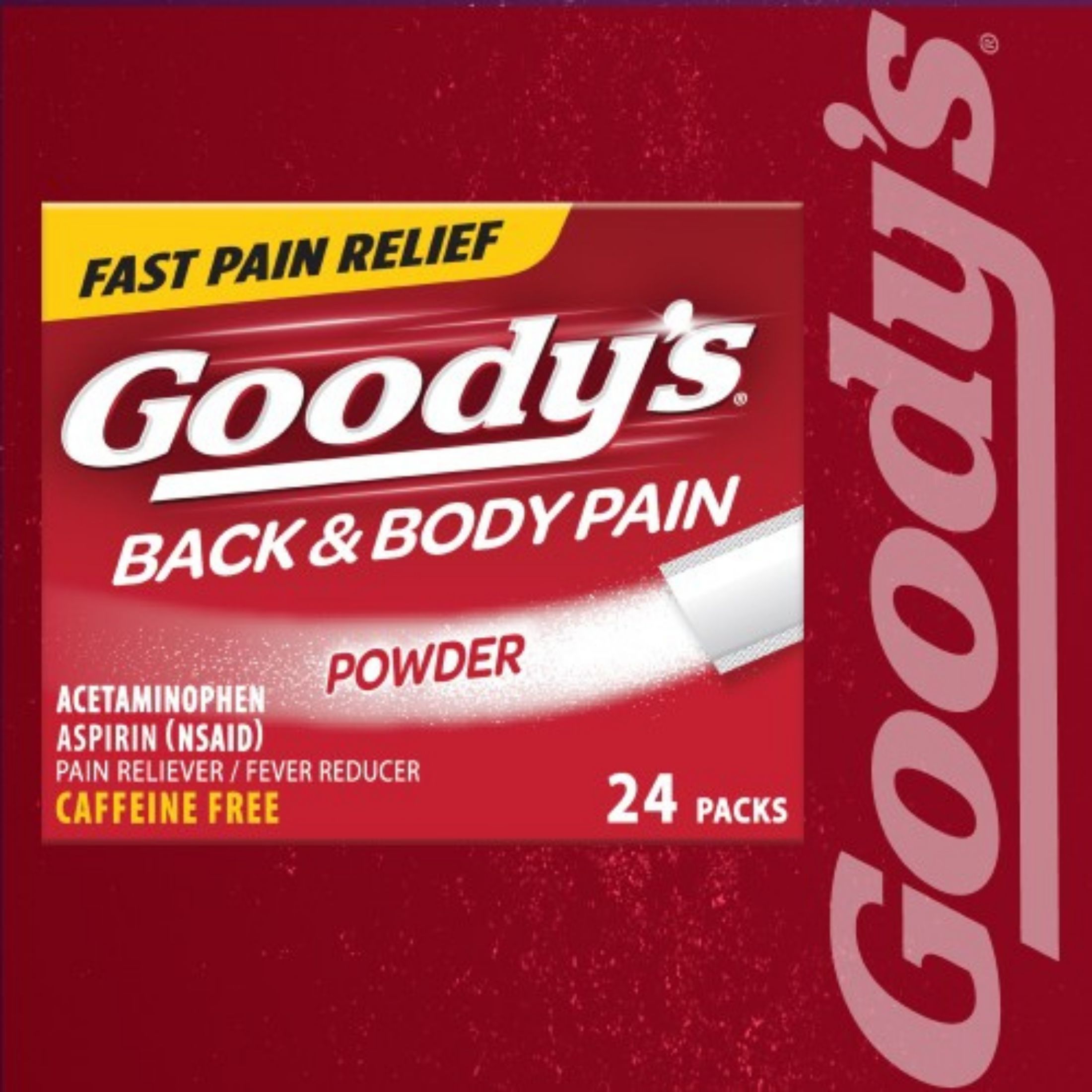 Goody's Caffeine Free Powder Stick Packs Back & Body Pain