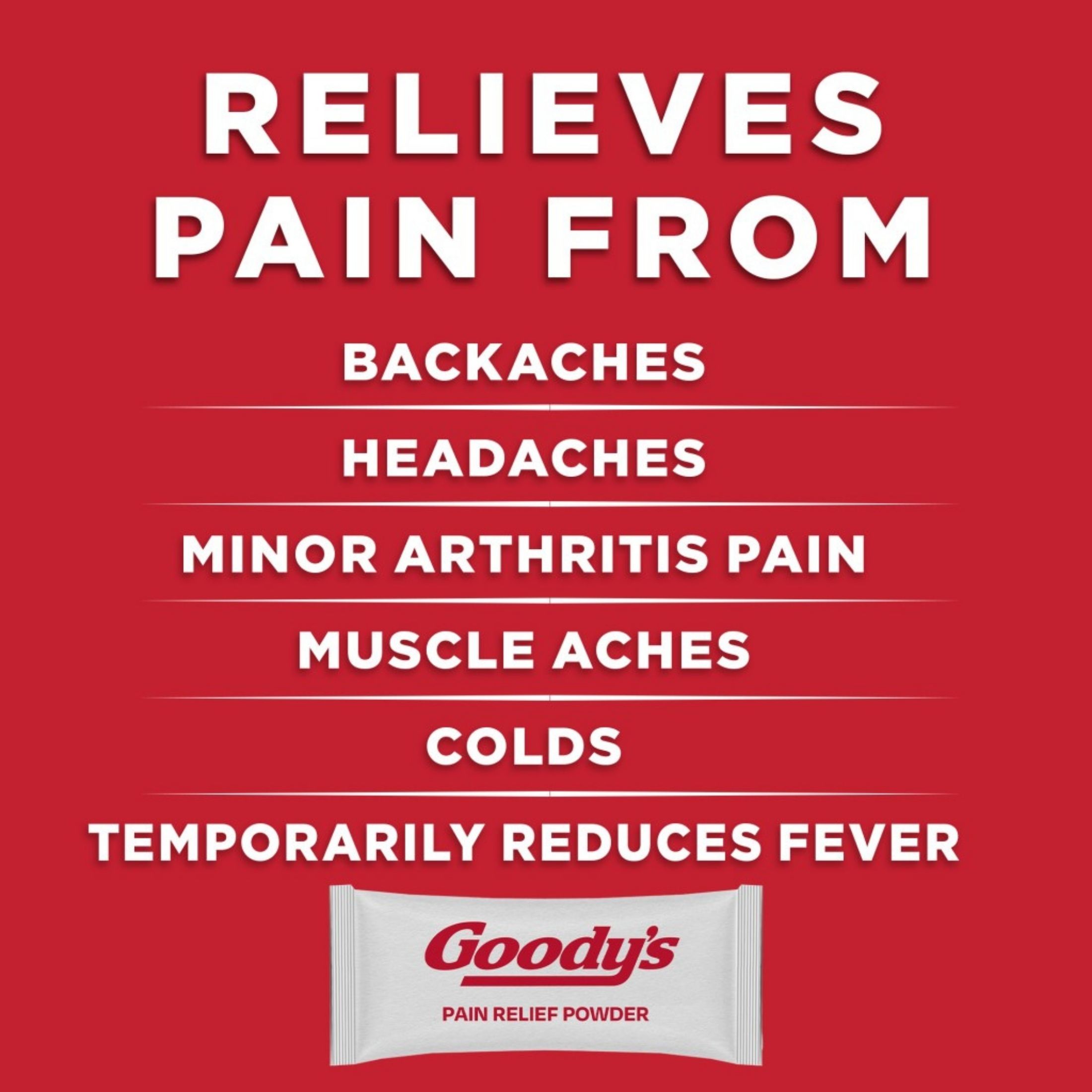 Goody's Caffeine Free Powder Stick Packs Back & Body Pain