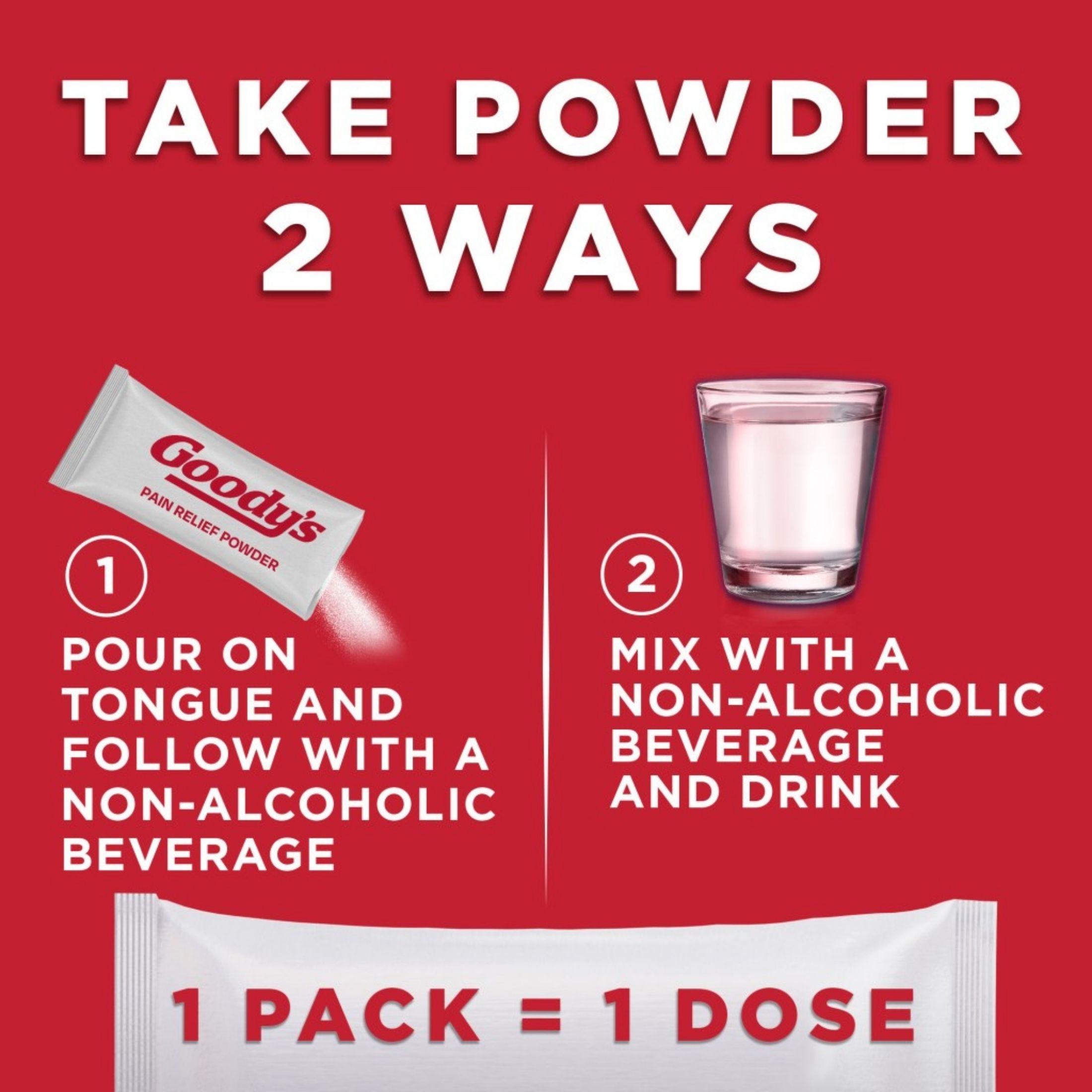 Goody's Caffeine Free Powder Stick Packs Back & Body Pain