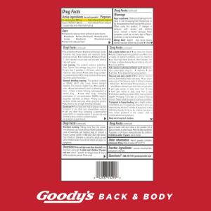 Goody's Caffeine Free Powder Stick Packs Back & Body Pain