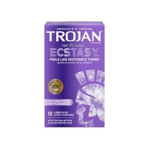 Trojan Her Pleasure Ecstasy Condoms, Latex, Lubricated
