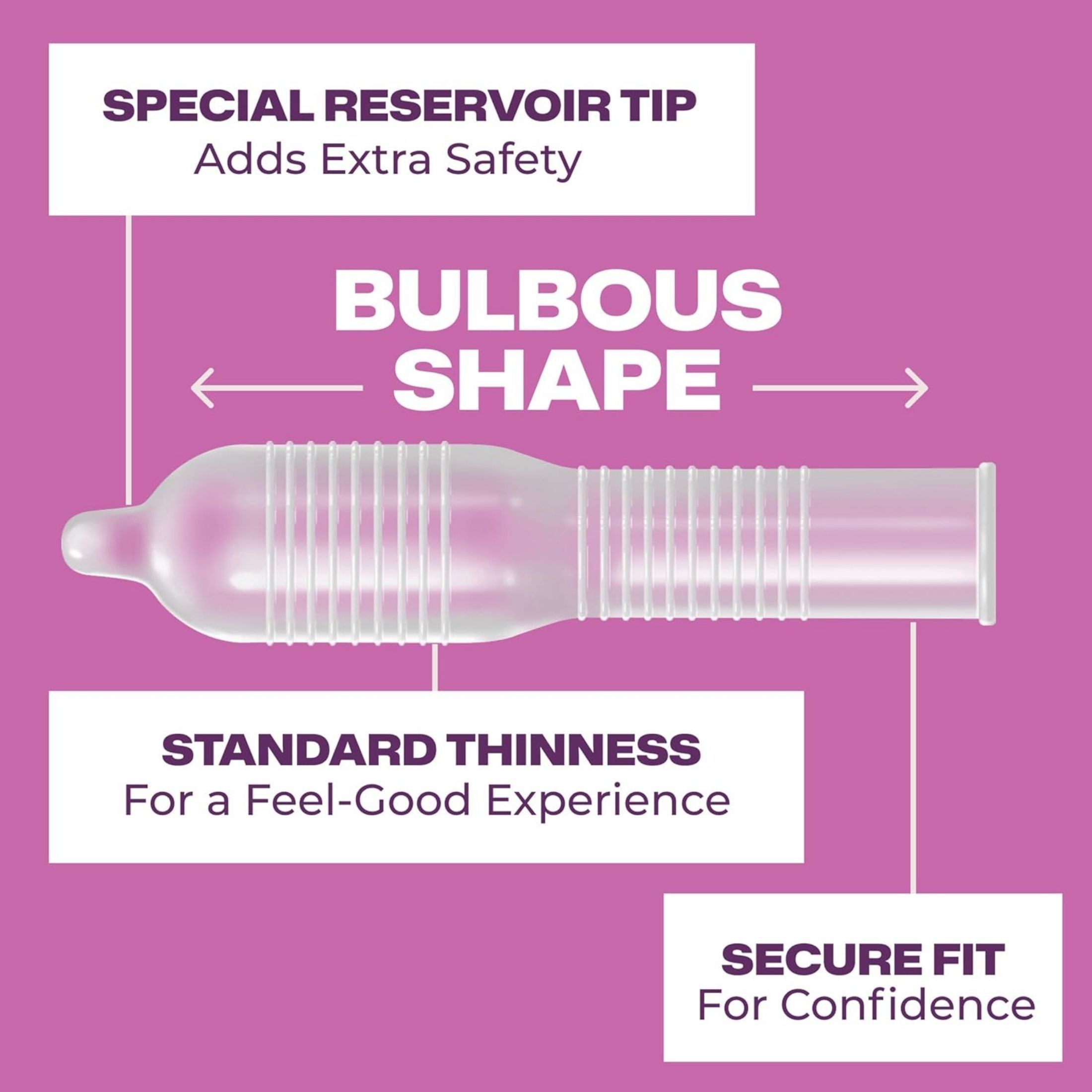 Trojan Her Pleasure Ecstasy Condoms, Latex, Lubricated