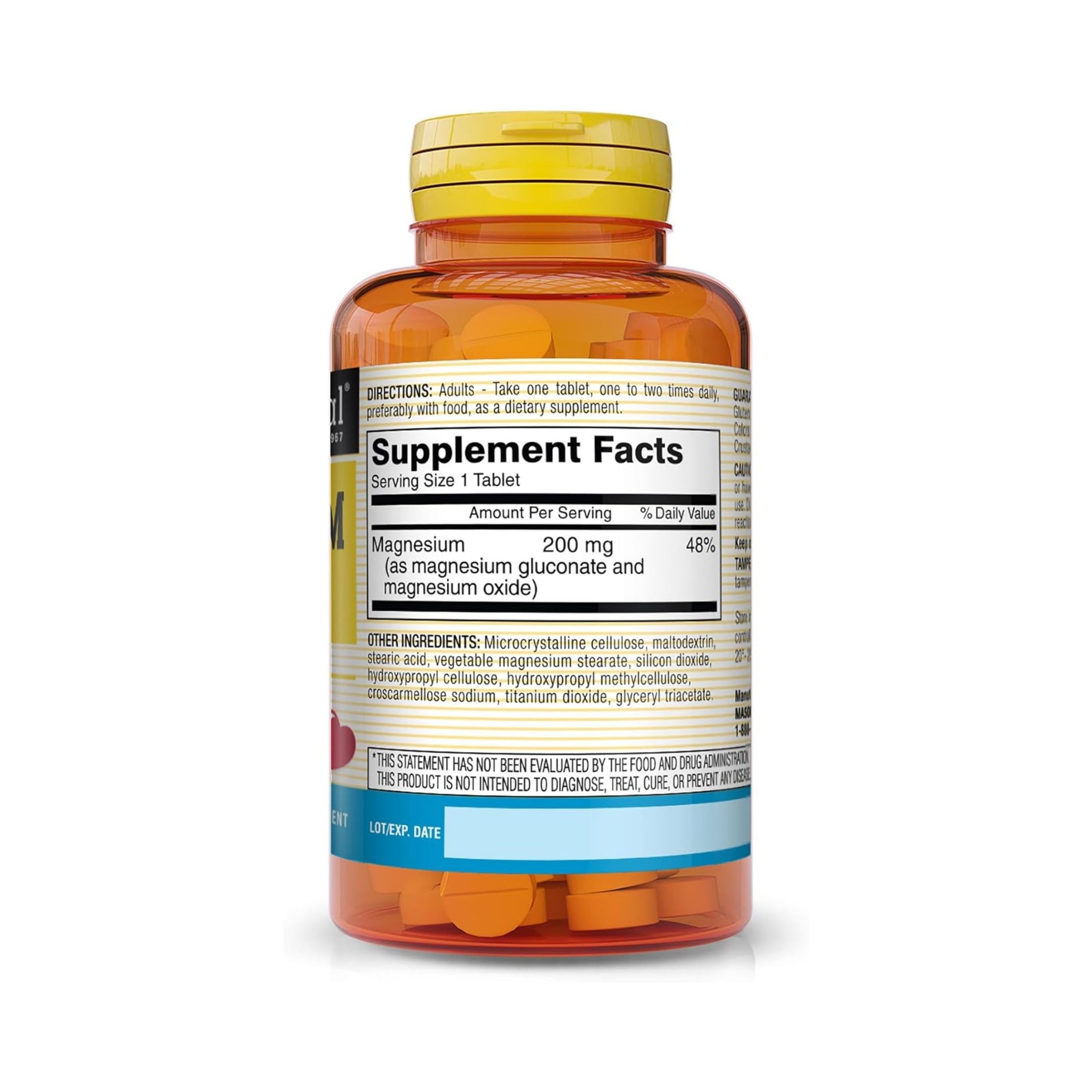 Mason Natural Magnesium, 200 Mg, 100 Tablets