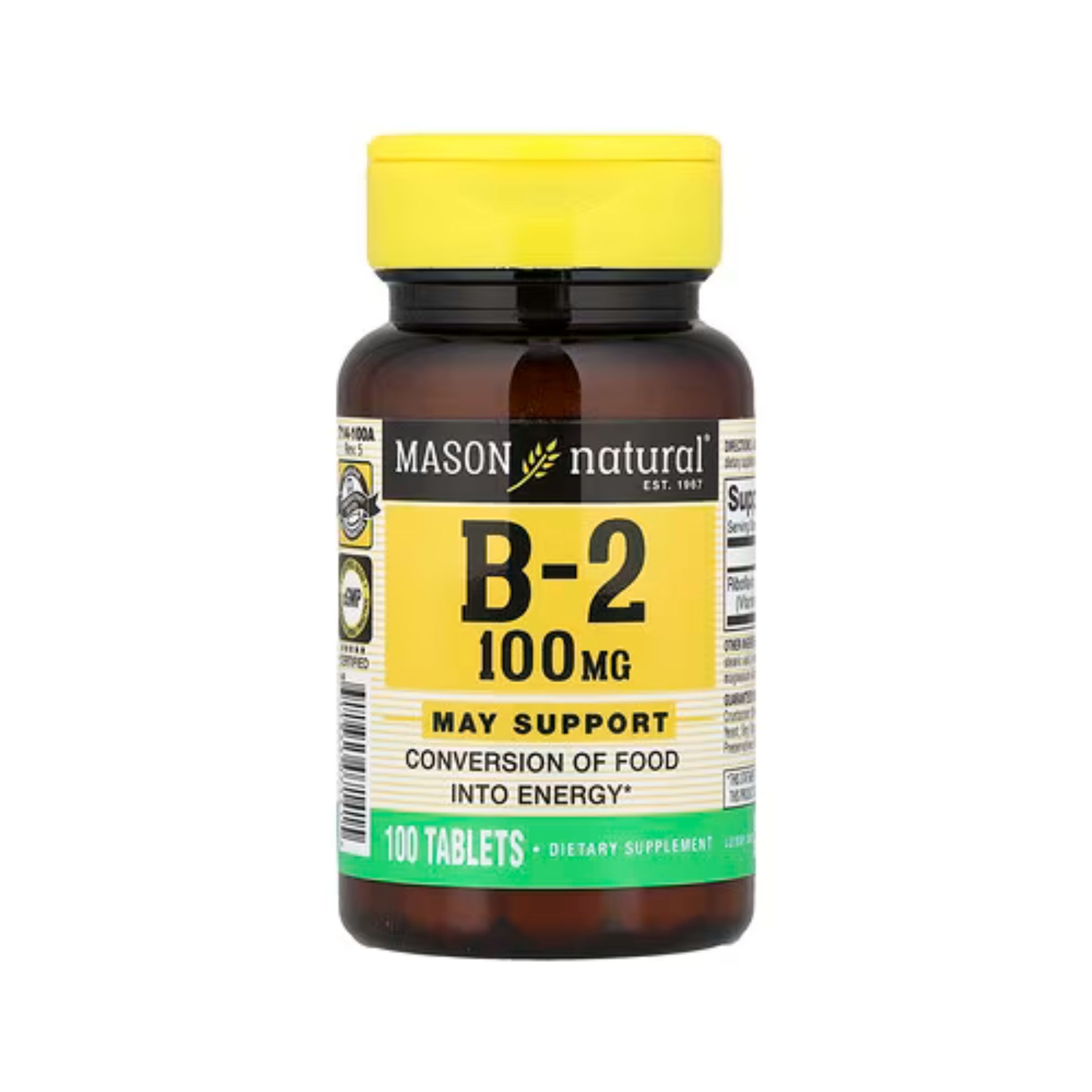 Mason Natural Vitamin B-2 100 Mg Tablets