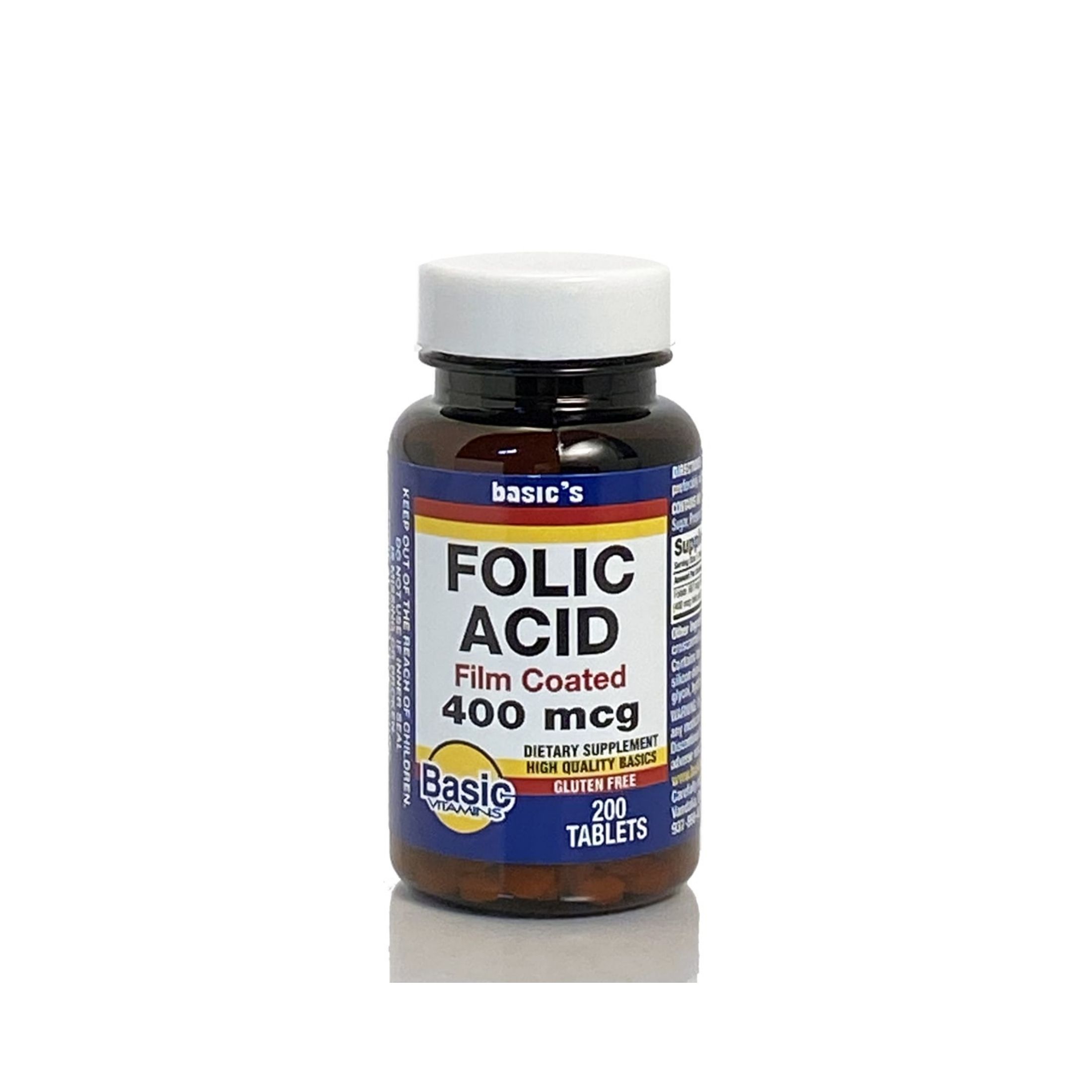 Basic Vitamins Folic Acid 400 Mcg