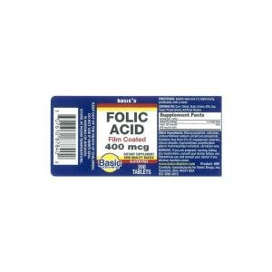 Basic Vitamins Folic Acid 400 Mcg