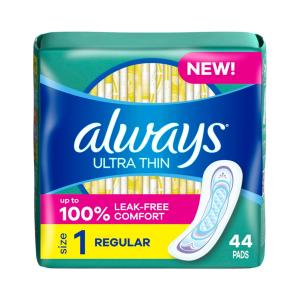 Always Pads, Ultra Thin, Without Wings, Regular, Size 1