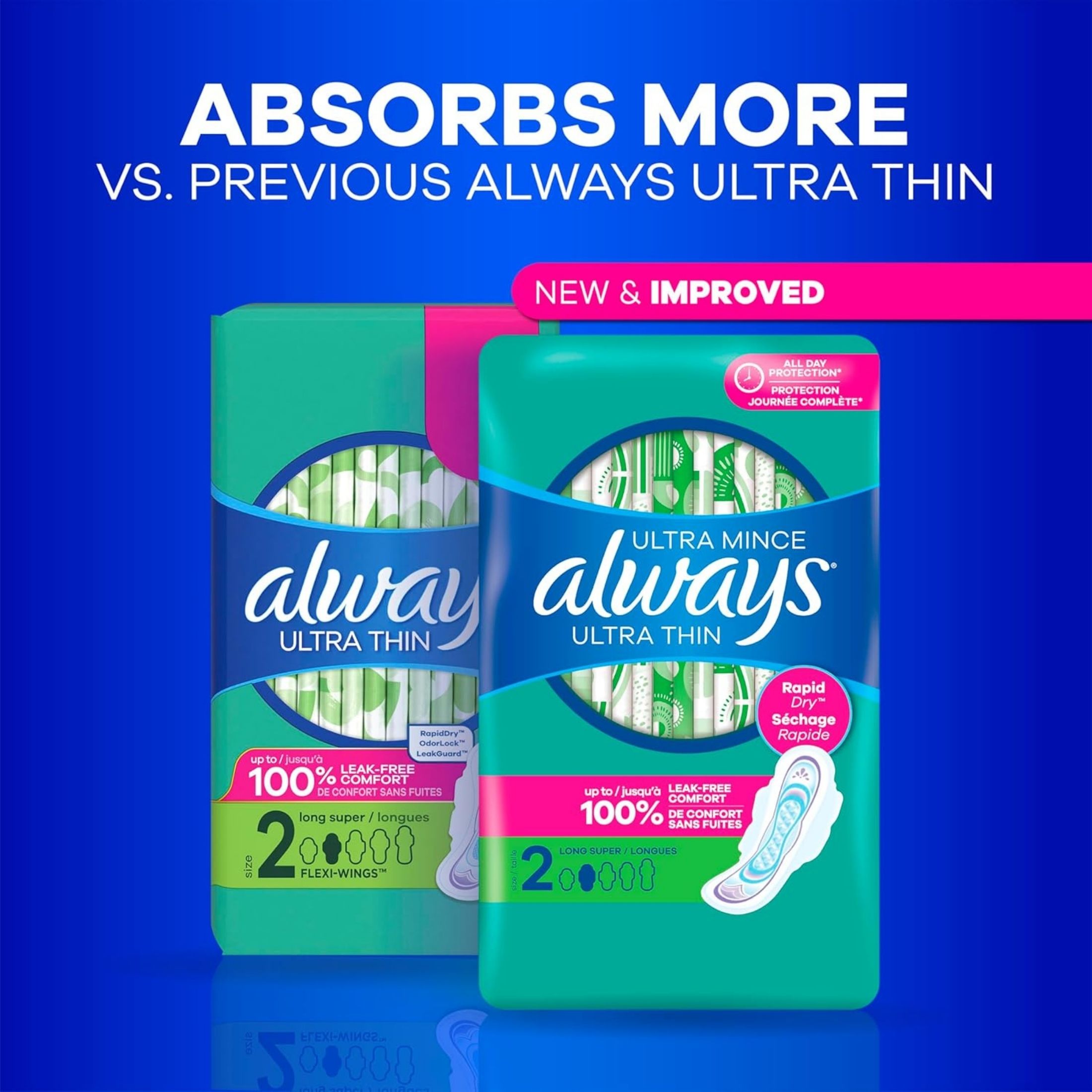 Always Pads, Ultra Thin, Without Wings, Regular, Size 1