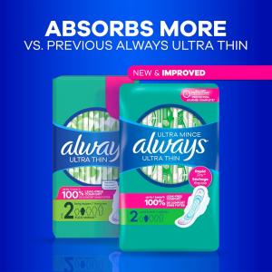 Always Pads, Ultra Thin, Without Wings, Regular, Size 1