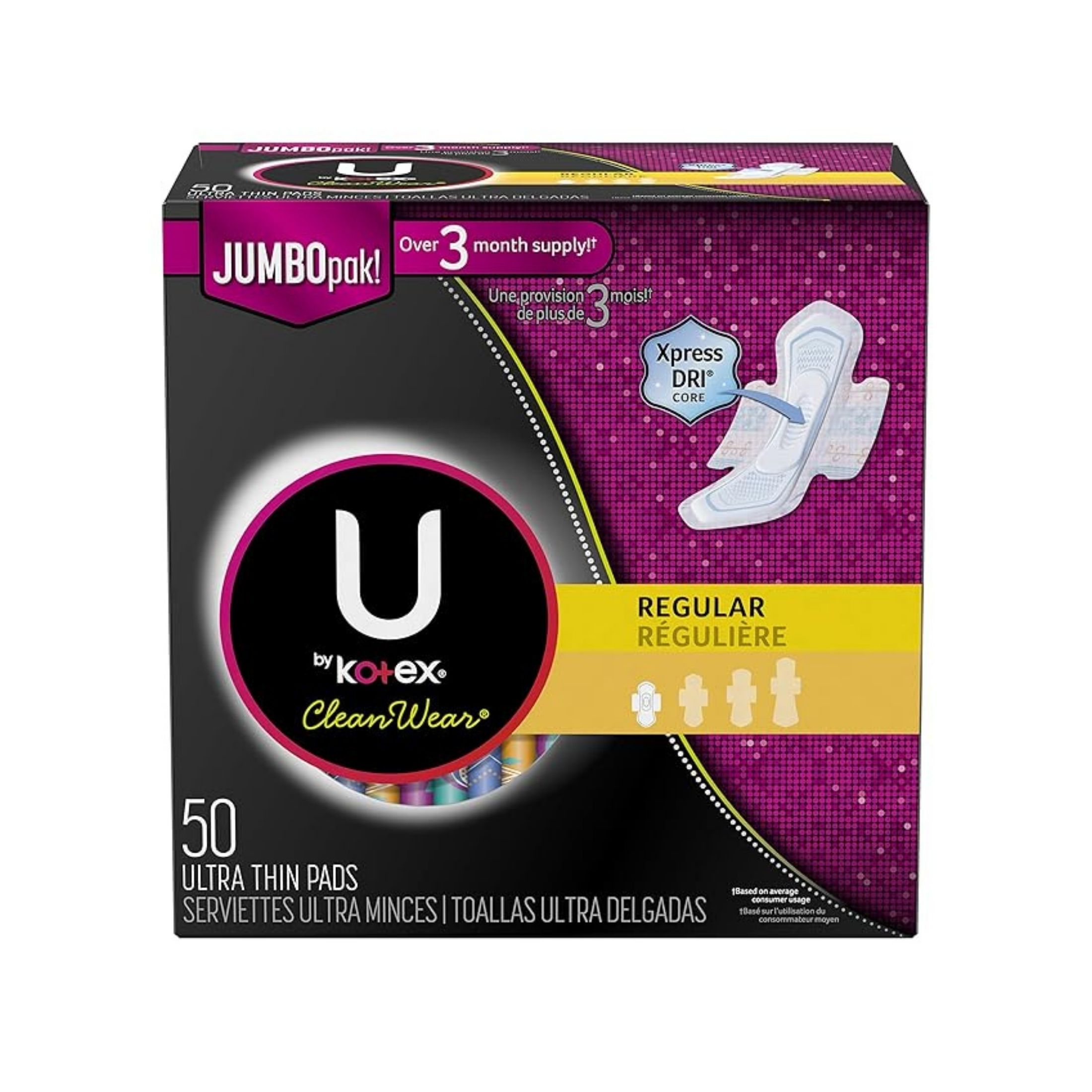 U by Kotex CleanWear Ultra Thin Regular Pads With Wings