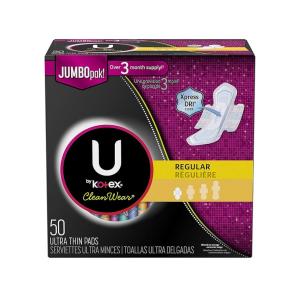 U by Kotex CleanWear Ultra Thin Regular Pads With Wings