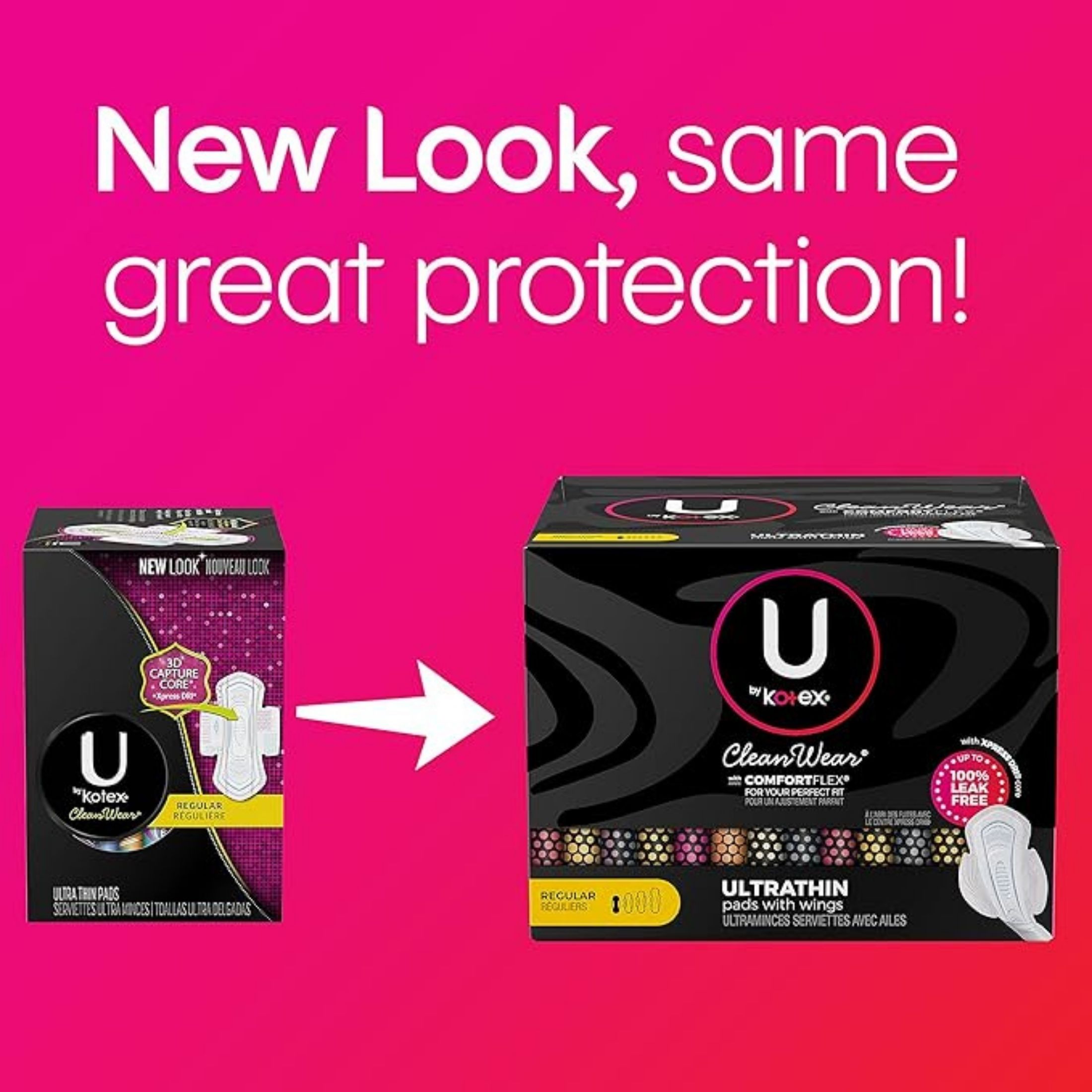 U by Kotex CleanWear Ultra Thin Regular Pads With Wings