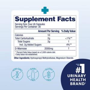 Azo Cleanse + Protect D-Mannose Capsules For Urinary Tract Health - 120ct