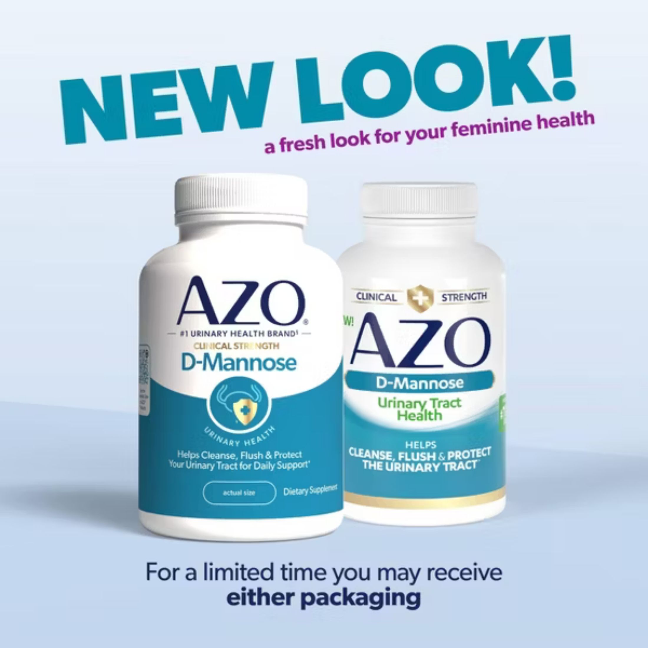 Azo Cleanse + Protect D-Mannose Capsules For Urinary Tract Health - 120ct