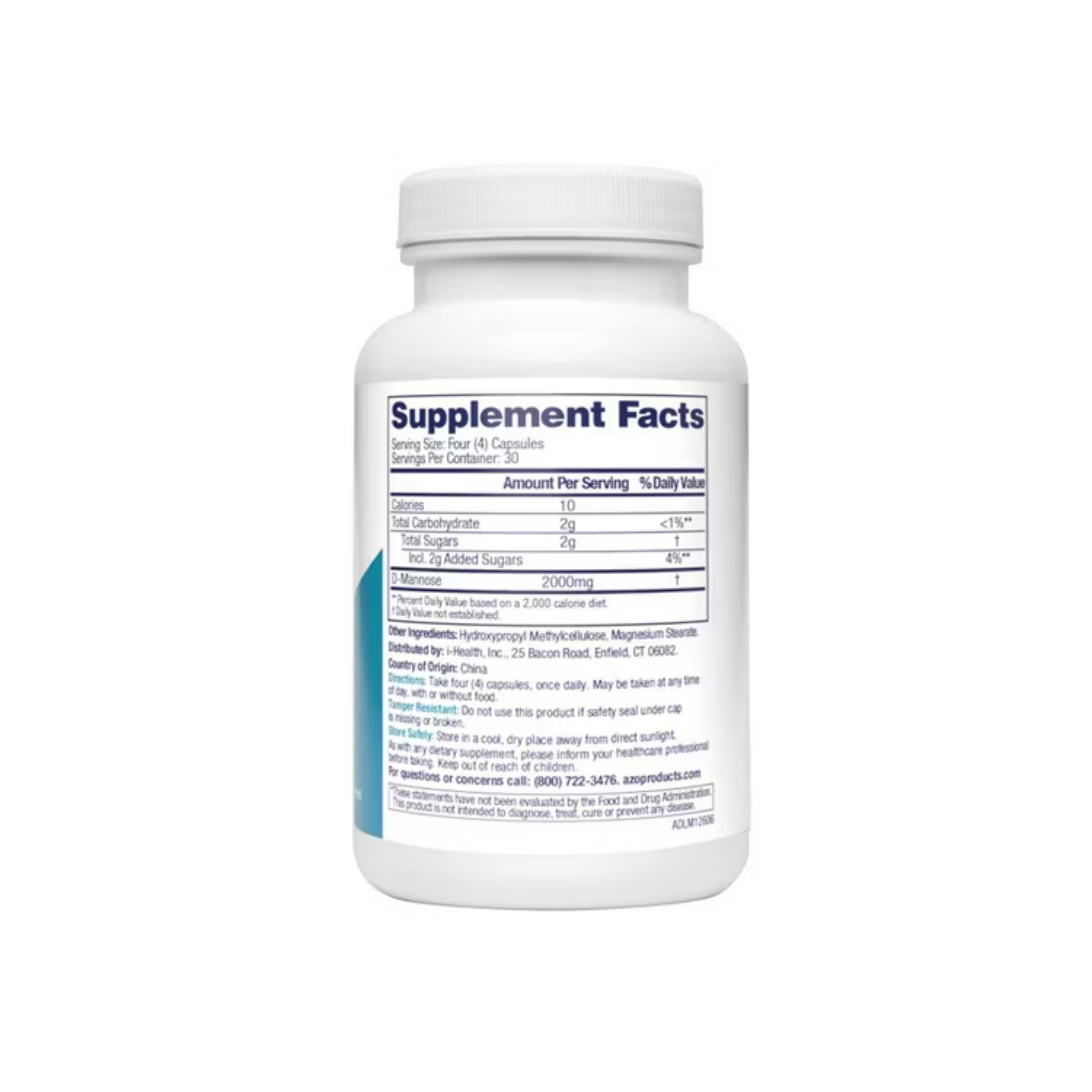 Azo Cleanse + Protect D-Mannose Capsules For Urinary Tract Health - 120ct